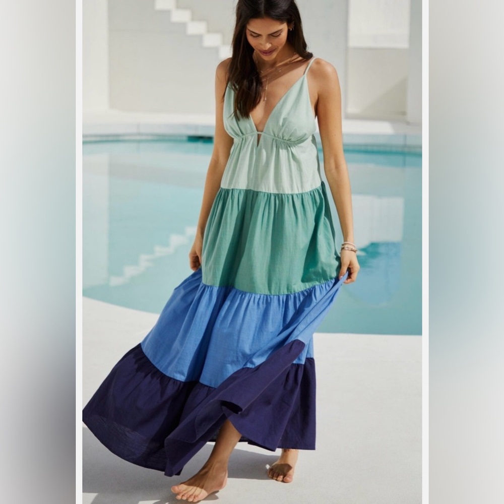 Anthropologie Raya Colorblock Maxi Dress